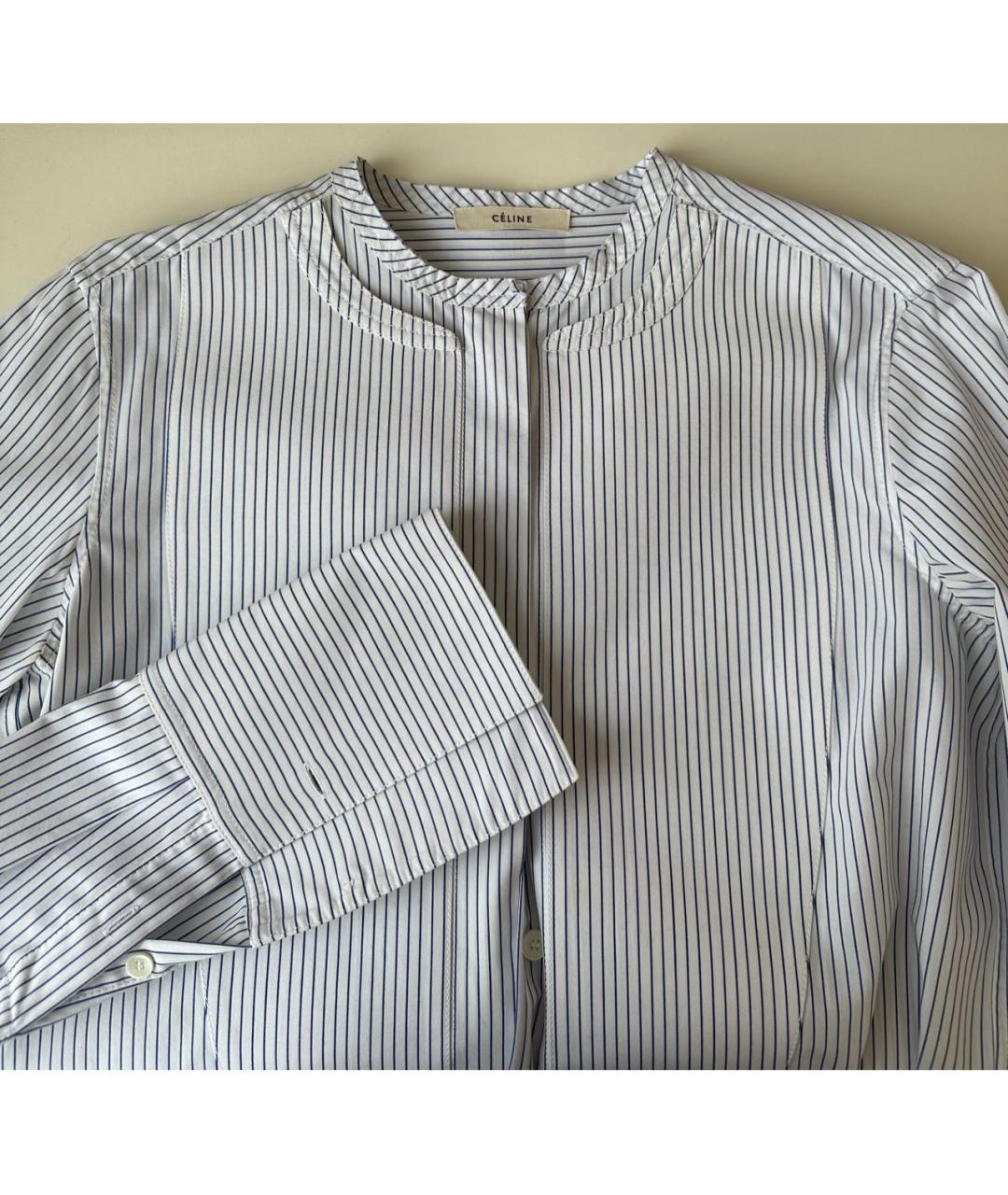 CELINE Голубая хлопковая рубашка, фото 4