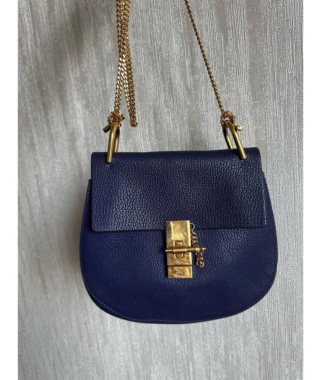 CHLOE Темно-синяя кожаная сумка через плечо, фото 9