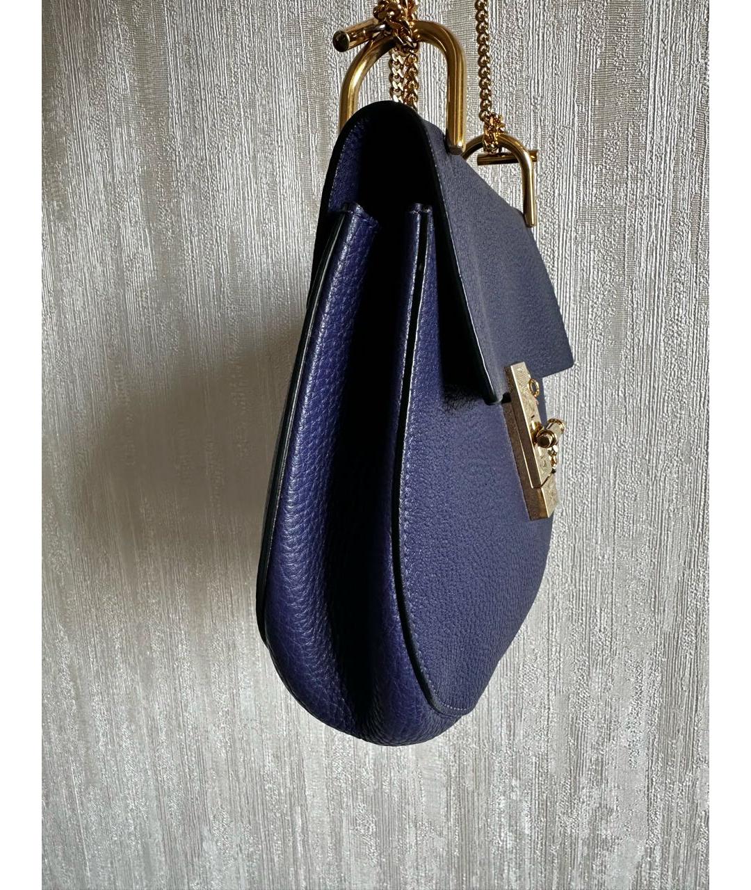 CHLOE Темно-синяя кожаная сумка через плечо, фото 2
