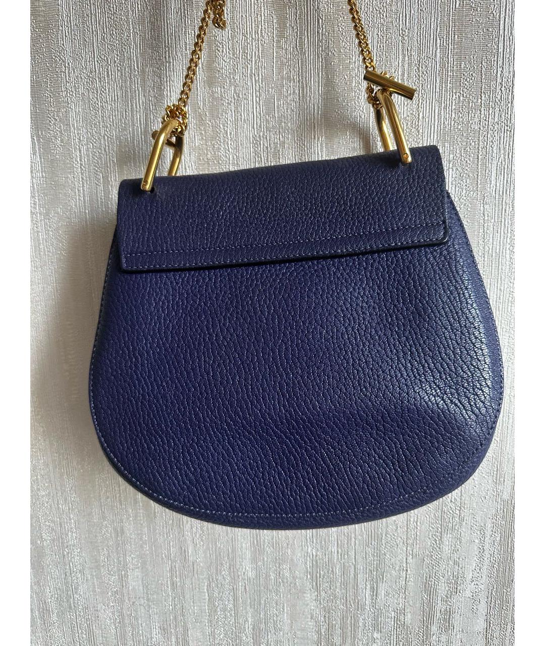 CHLOE Темно-синяя кожаная сумка через плечо, фото 3