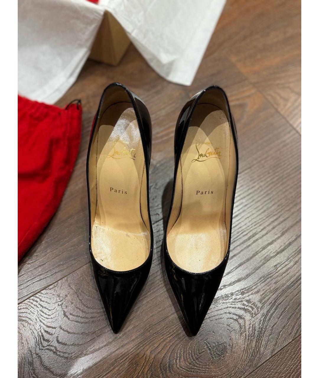 CHRISTIAN LOUBOUTIN Черные туфли из лакированной кожи, фото 2