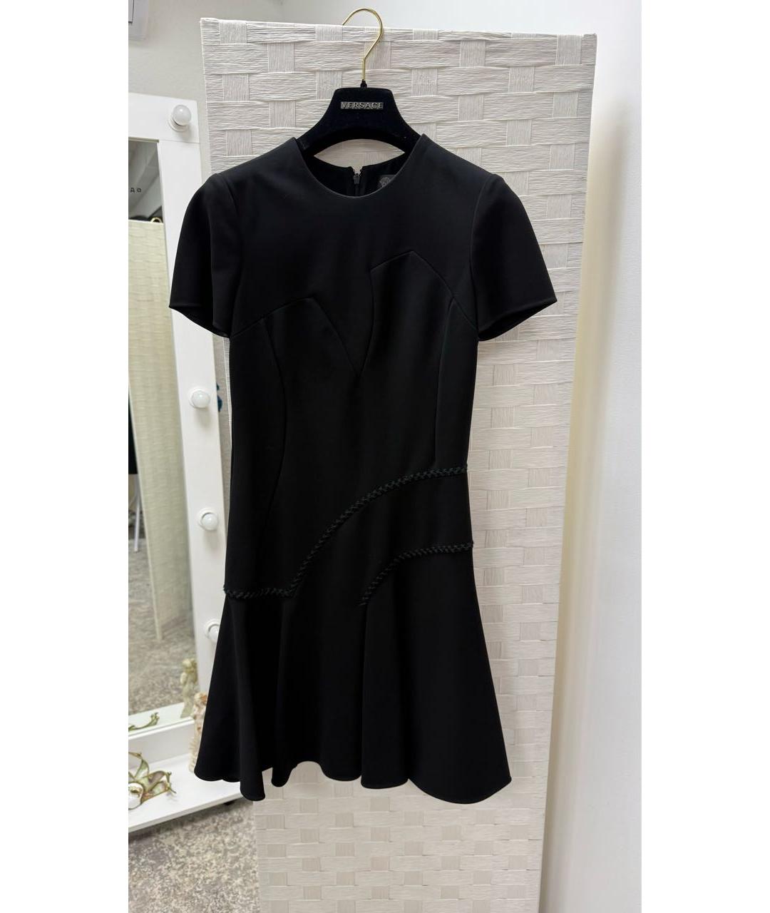 VERSACE Черное вискозное повседневное платье, фото 5
