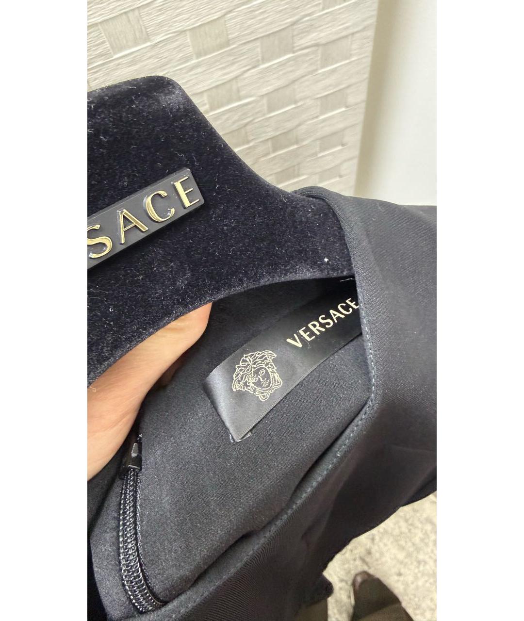 VERSACE Черное вискозное повседневное платье, фото 3