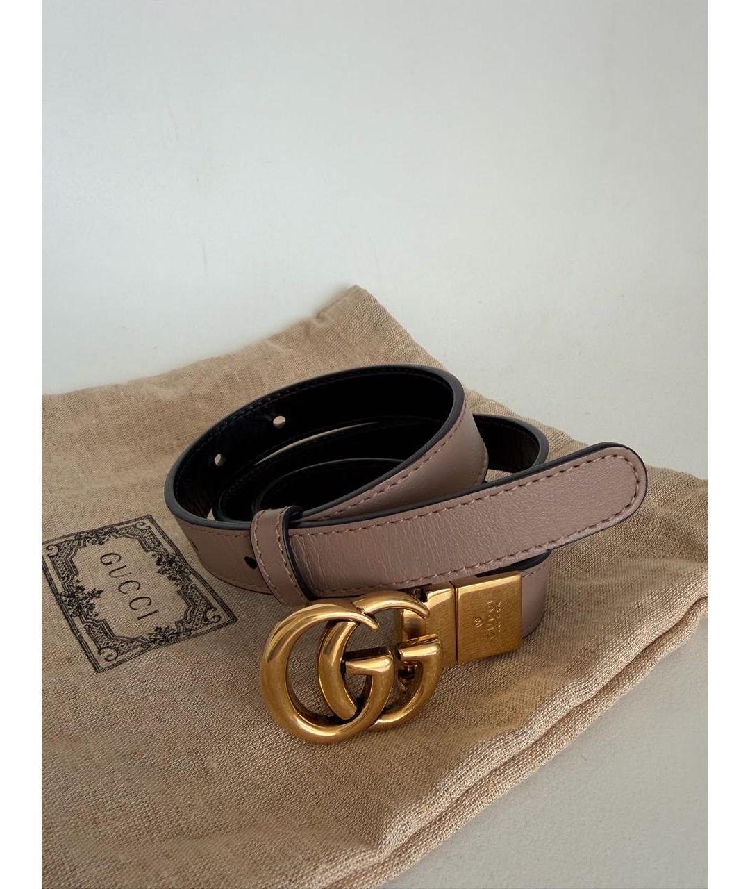 GUCCI Бежевый кожаный ремень, фото 5