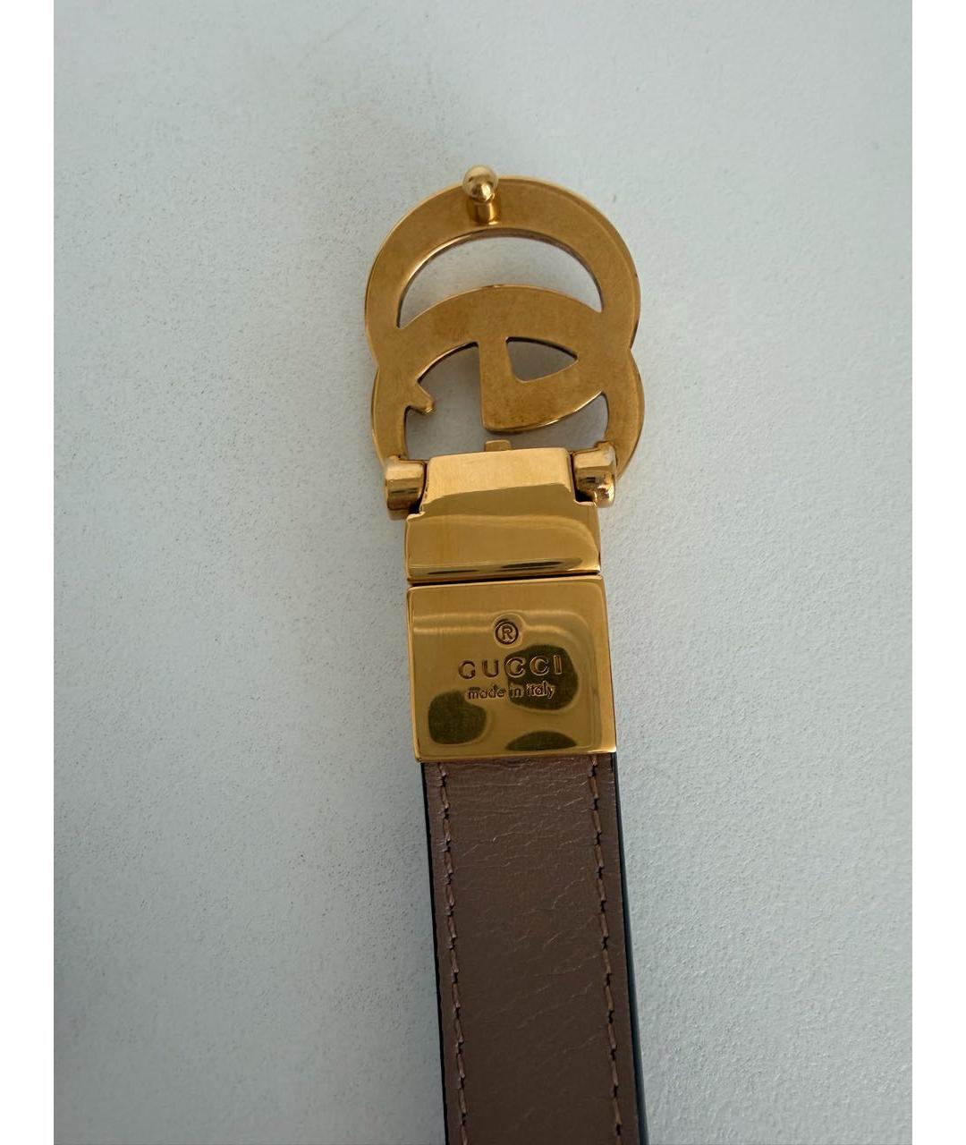 GUCCI Бежевый кожаный ремень, фото 3