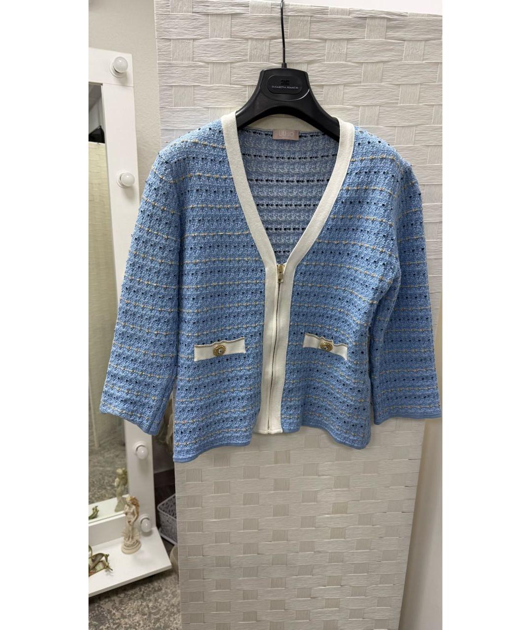 LIU JO Голубой хлопко-эластановый костюм с юбками, фото 7