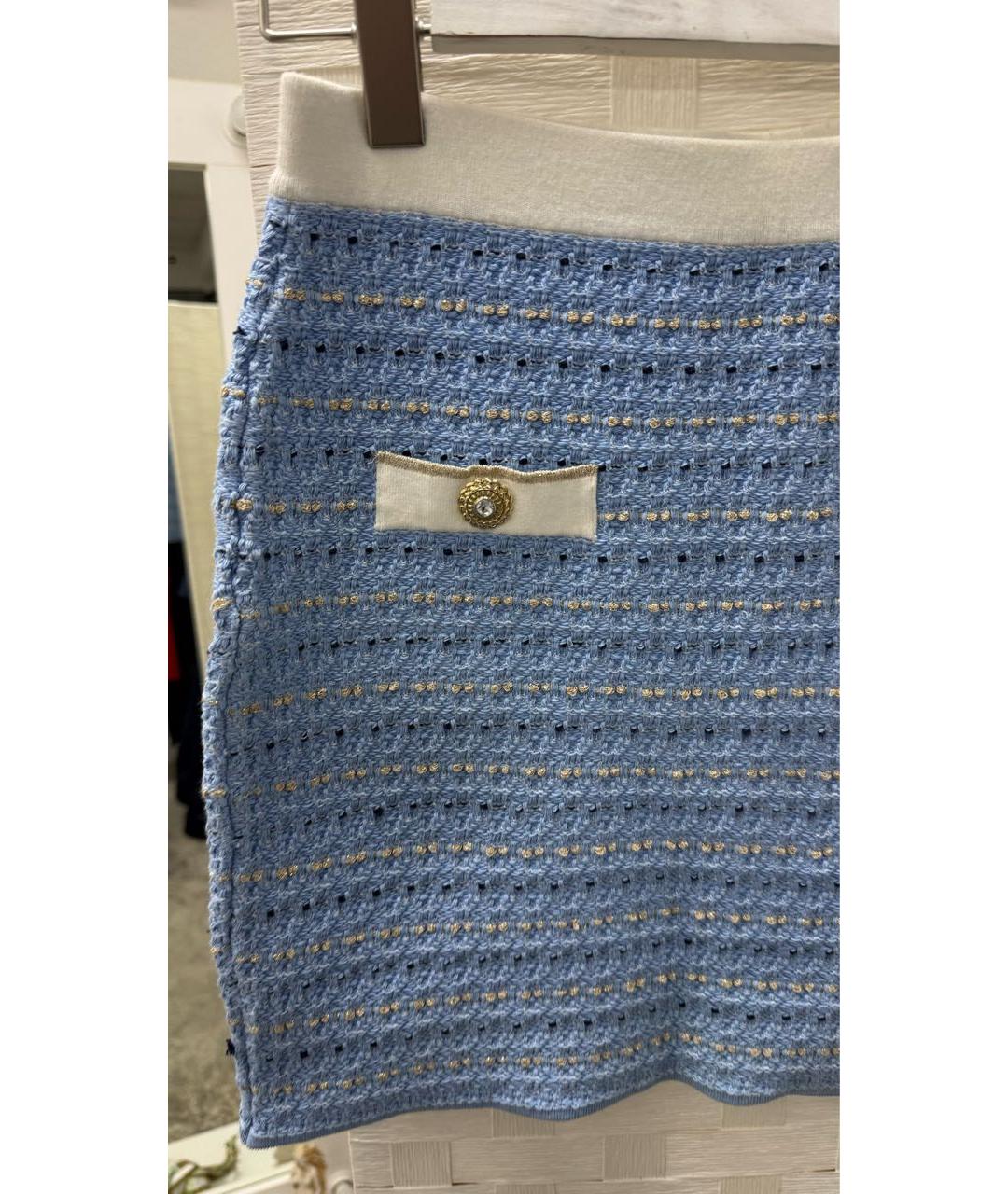 LIU JO Голубой хлопко-эластановый костюм с юбками, фото 6