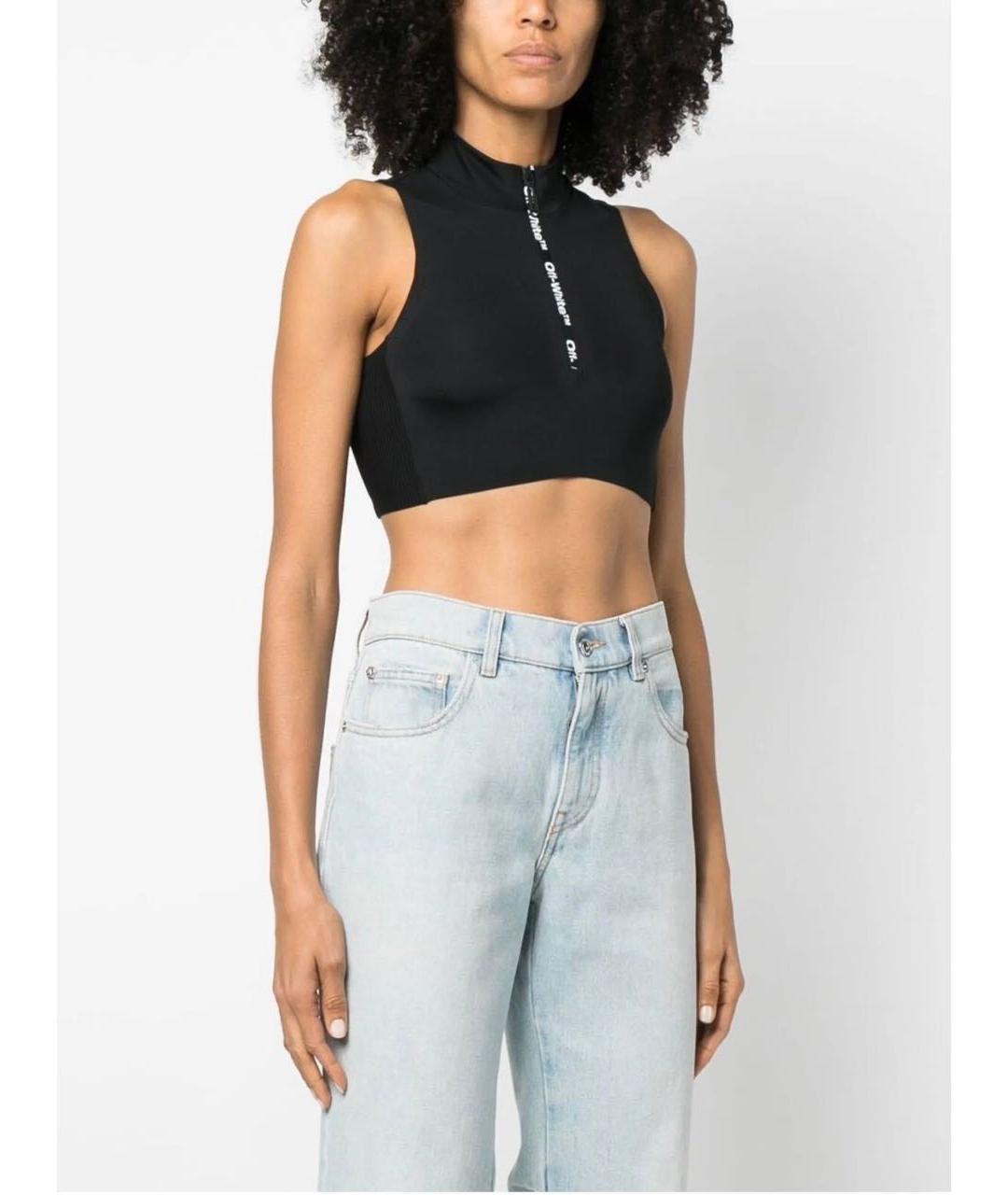 OFF-WHITE Черная полиамидовая майка, фото 5