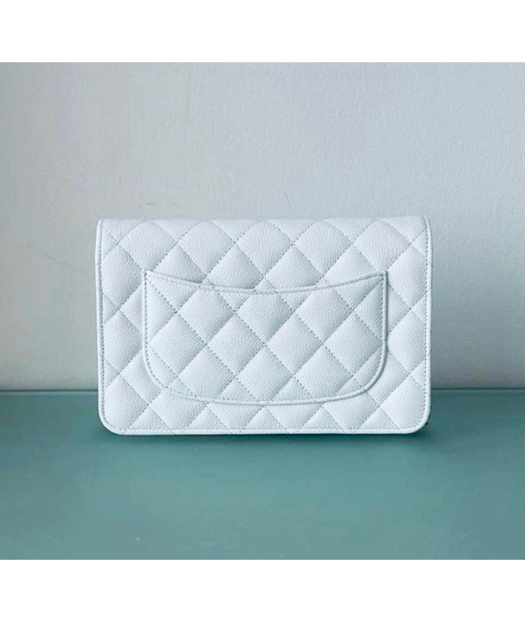 CHANEL Белая кожаная сумка через плечо, фото 3