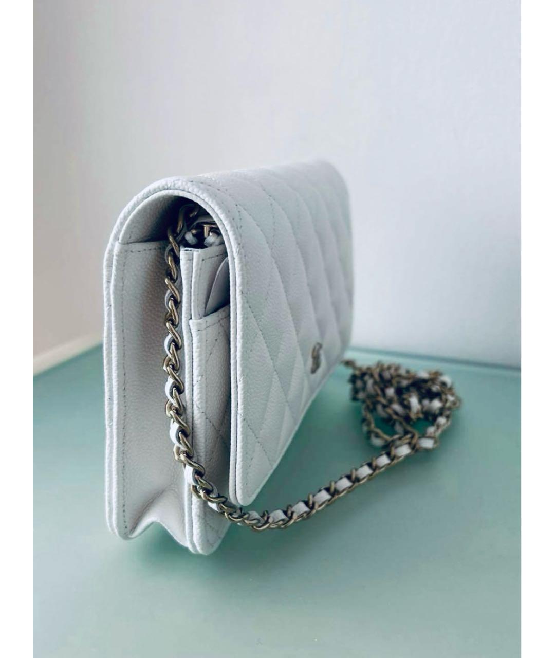 CHANEL Белая кожаная сумка через плечо, фото 2