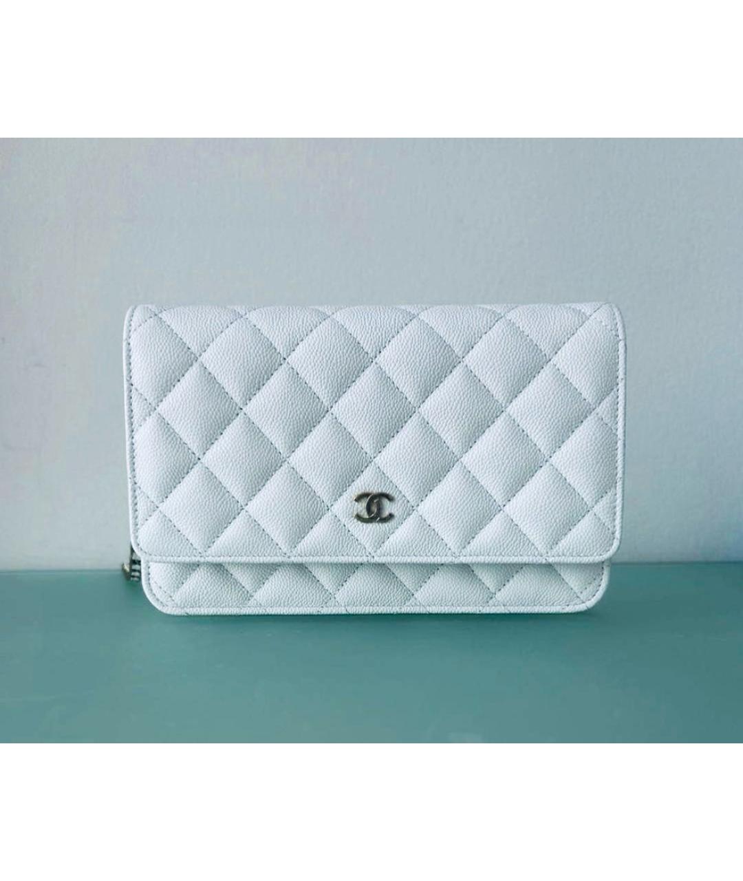 CHANEL Белая кожаная сумка через плечо, фото 7