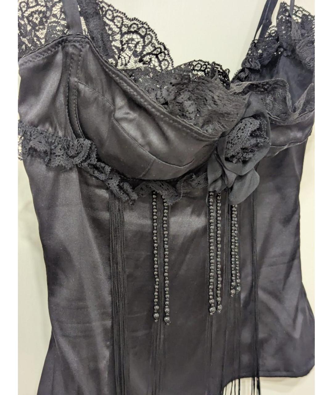 DOLCE&GABBANA Черный шелковый корсет, фото 6