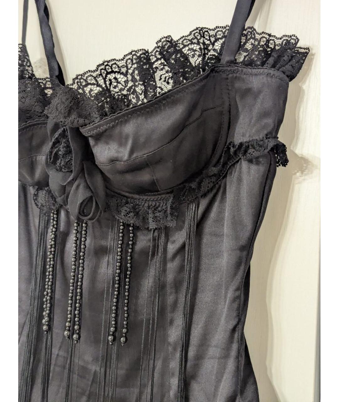 DOLCE&GABBANA Черный шелковый корсет, фото 7