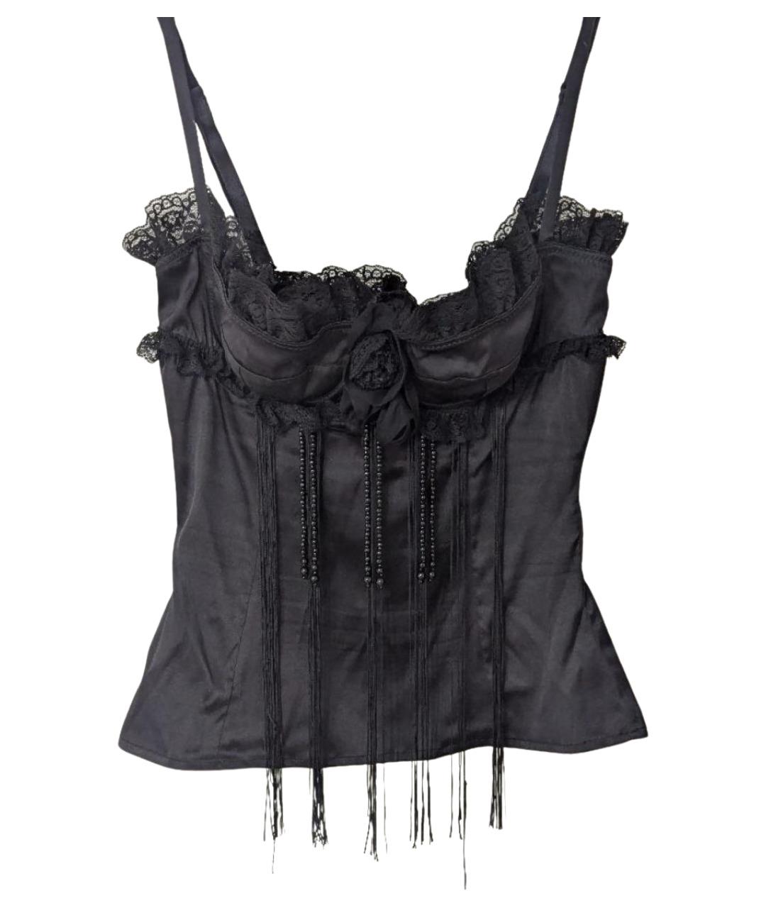 DOLCE&GABBANA Черный шелковый корсет, фото 1