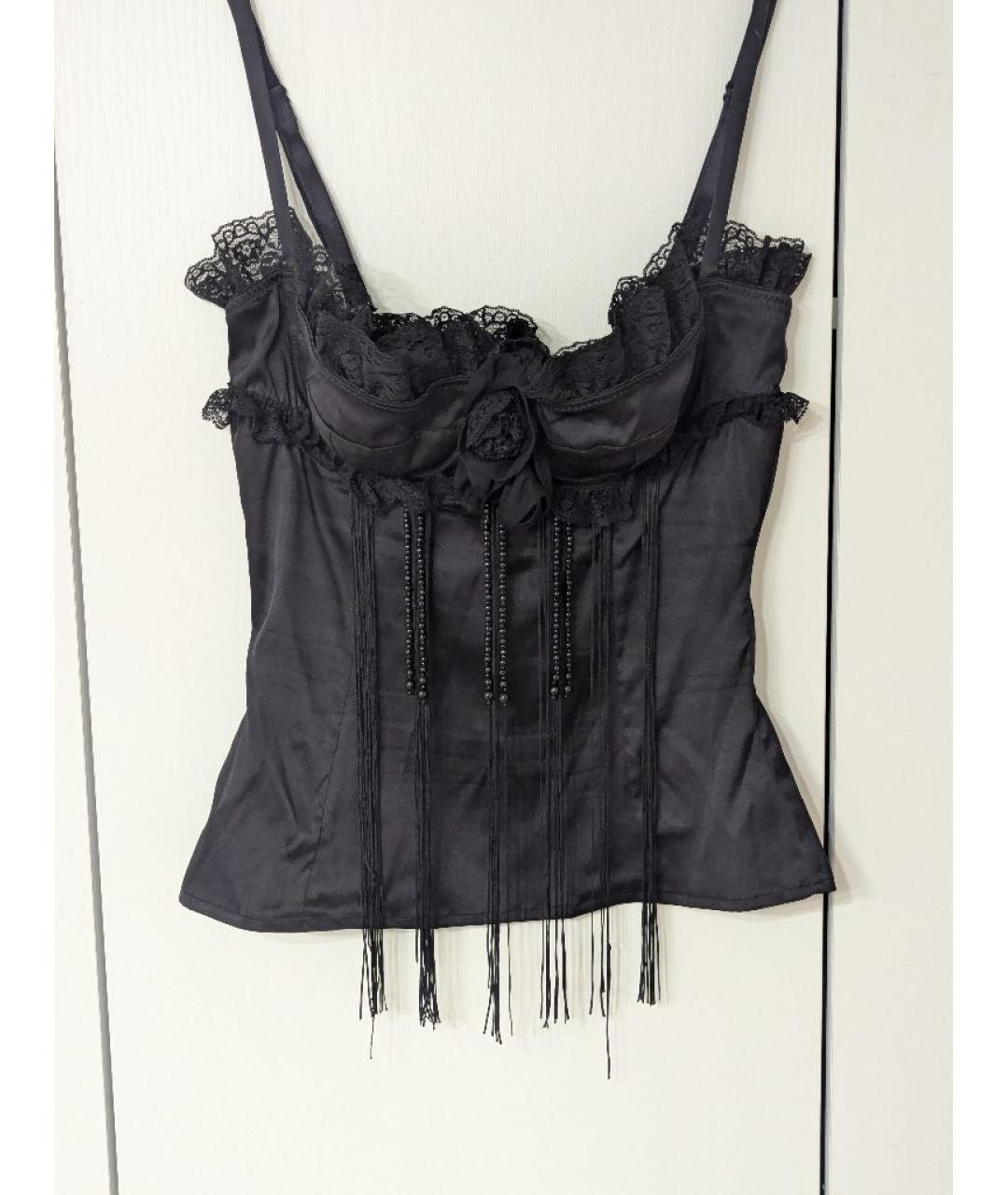 DOLCE&GABBANA Черный шелковый корсет, фото 9
