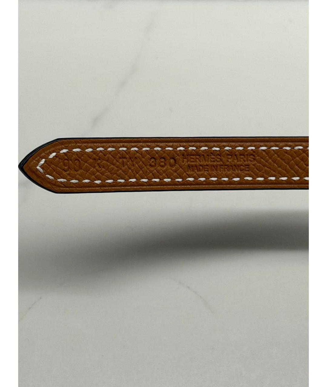 HERMES Черный кожаный ремень, фото 3