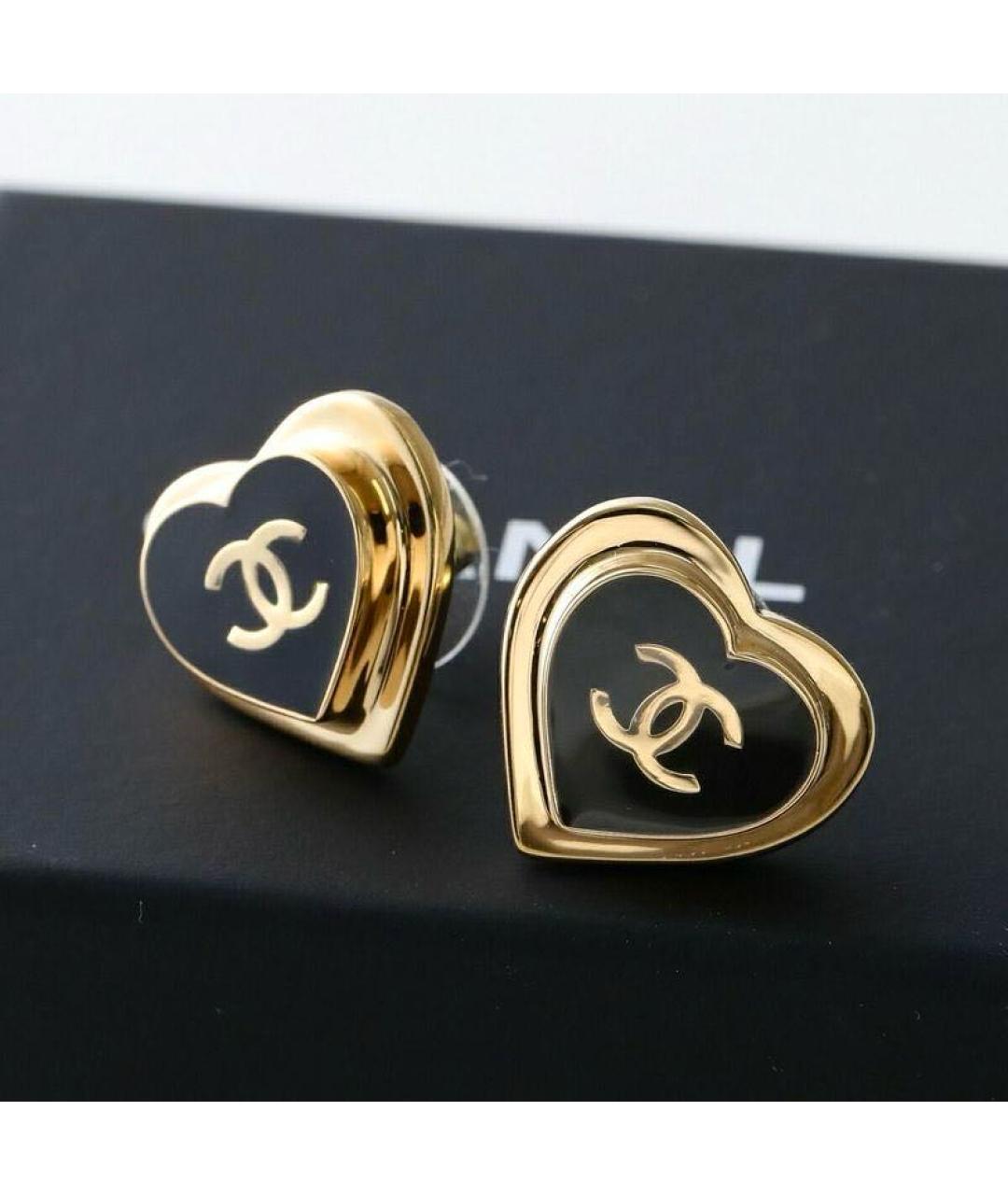 CHANEL Черные металлические серьги, фото 3