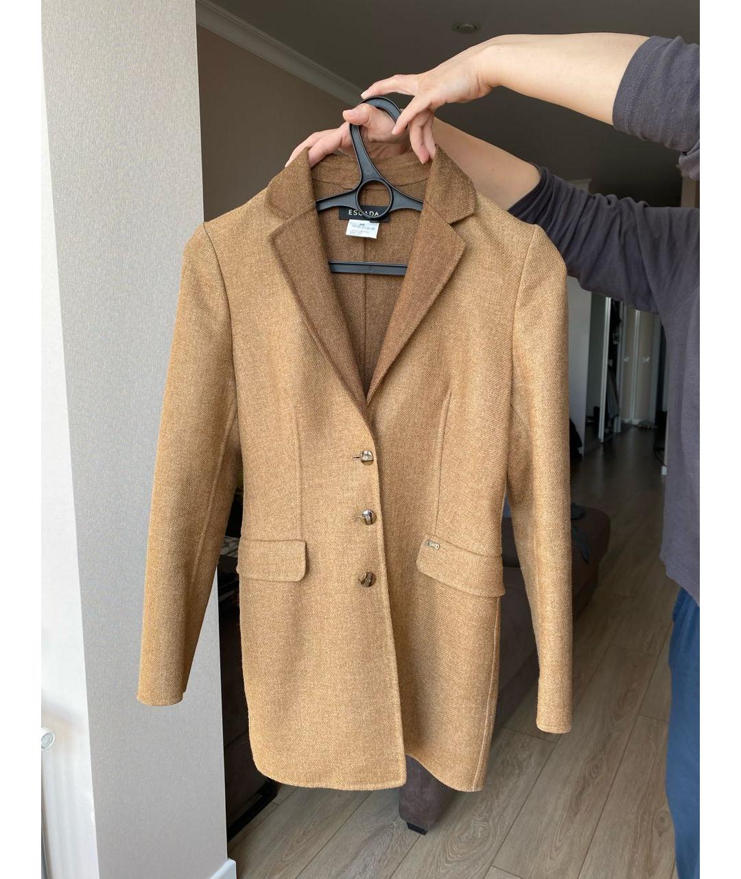 ESCADA Горчичный шерстяной жакет/пиджак, фото 7