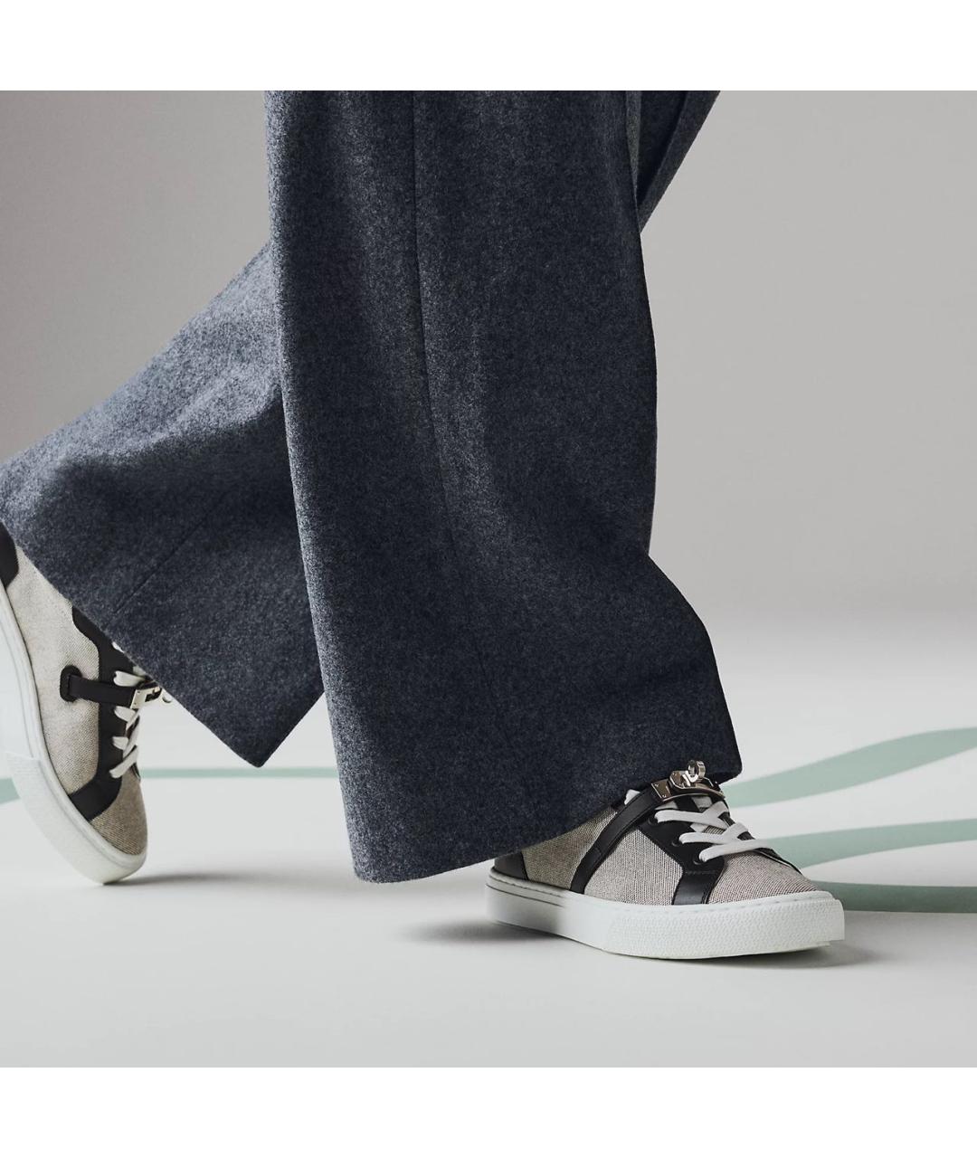 HERMES Серые кеды, фото 2