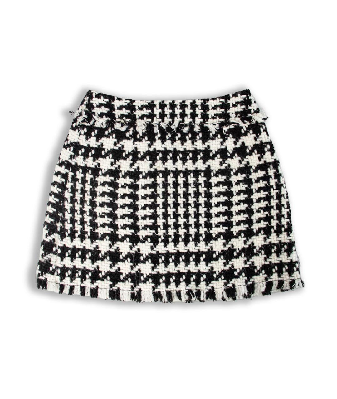 DOLCE&GABBANA Черная твидовая юбка мини, фото 7