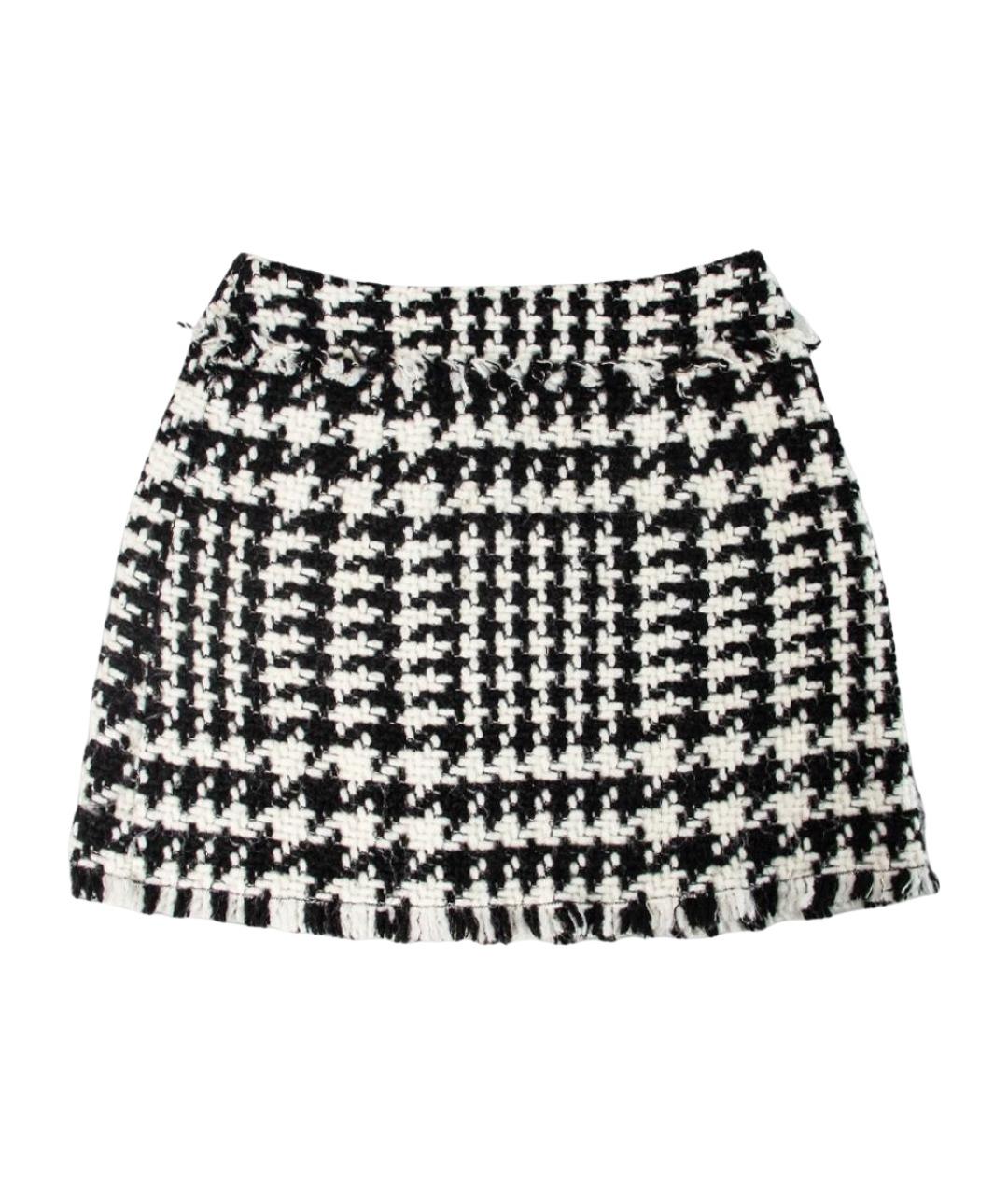 DOLCE&GABBANA Черная твидовая юбка мини, фото 1