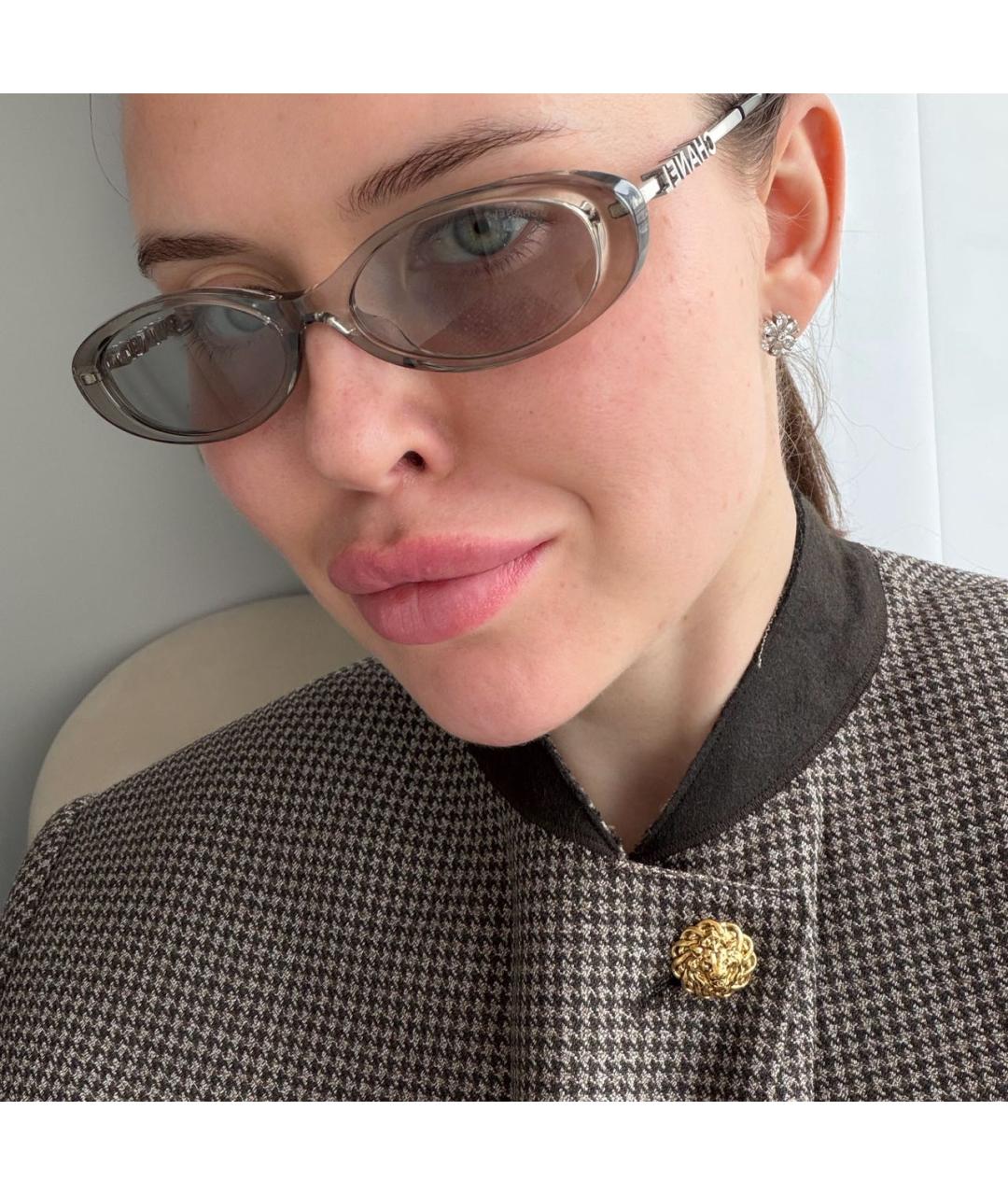 CHANEL Серые пластиковые солнцезащитные очки, фото 6