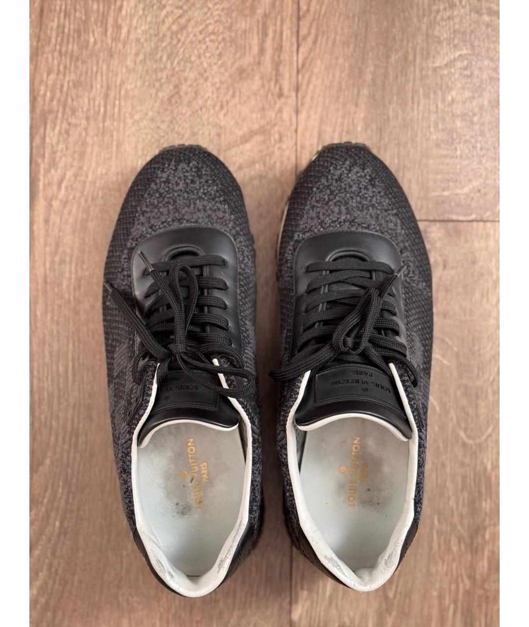 LOUIS VUITTON Черные кожаные низкие кроссовки / кеды, фото 3