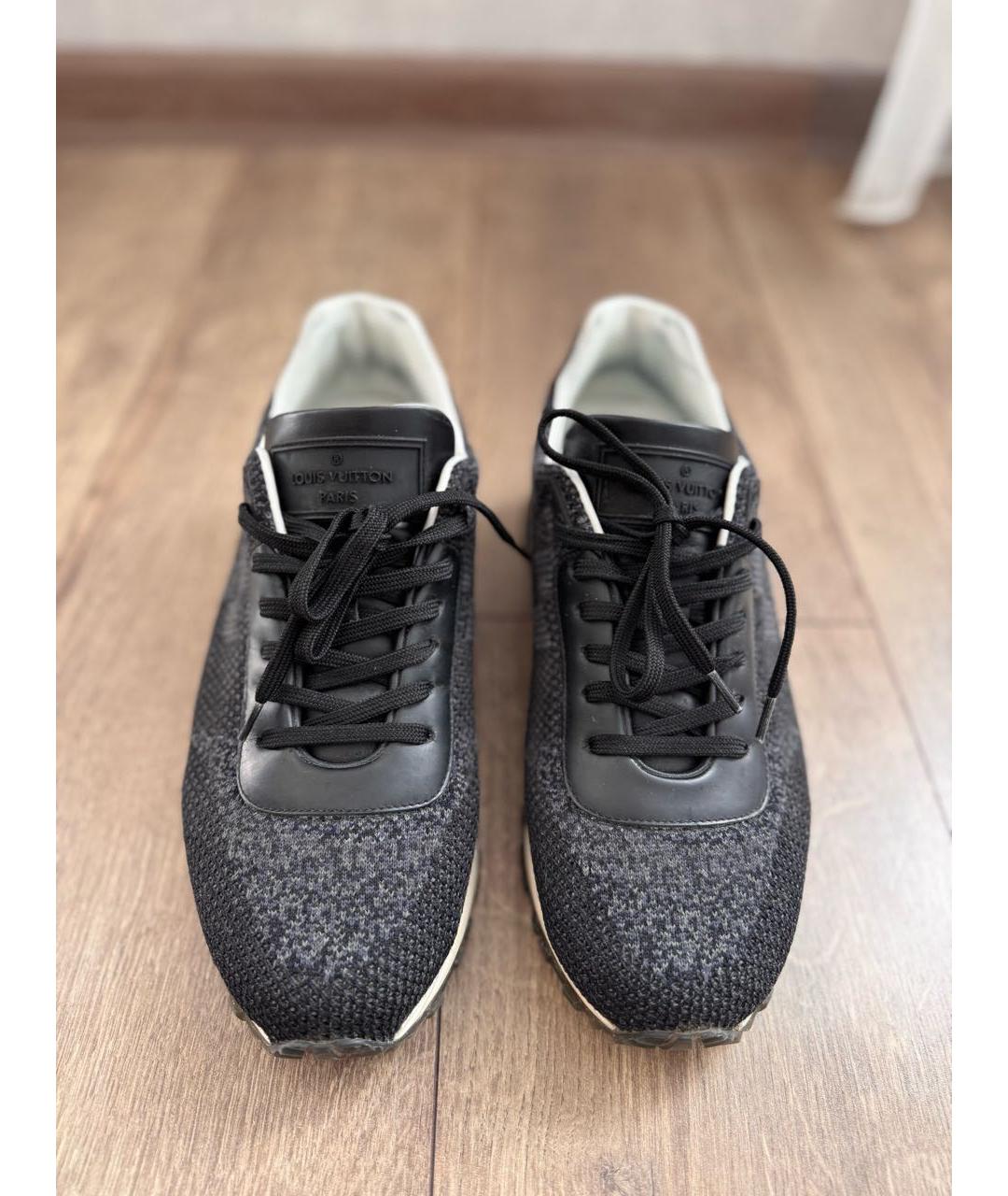 LOUIS VUITTON Черные кожаные низкие кроссовки / кеды, фото 2