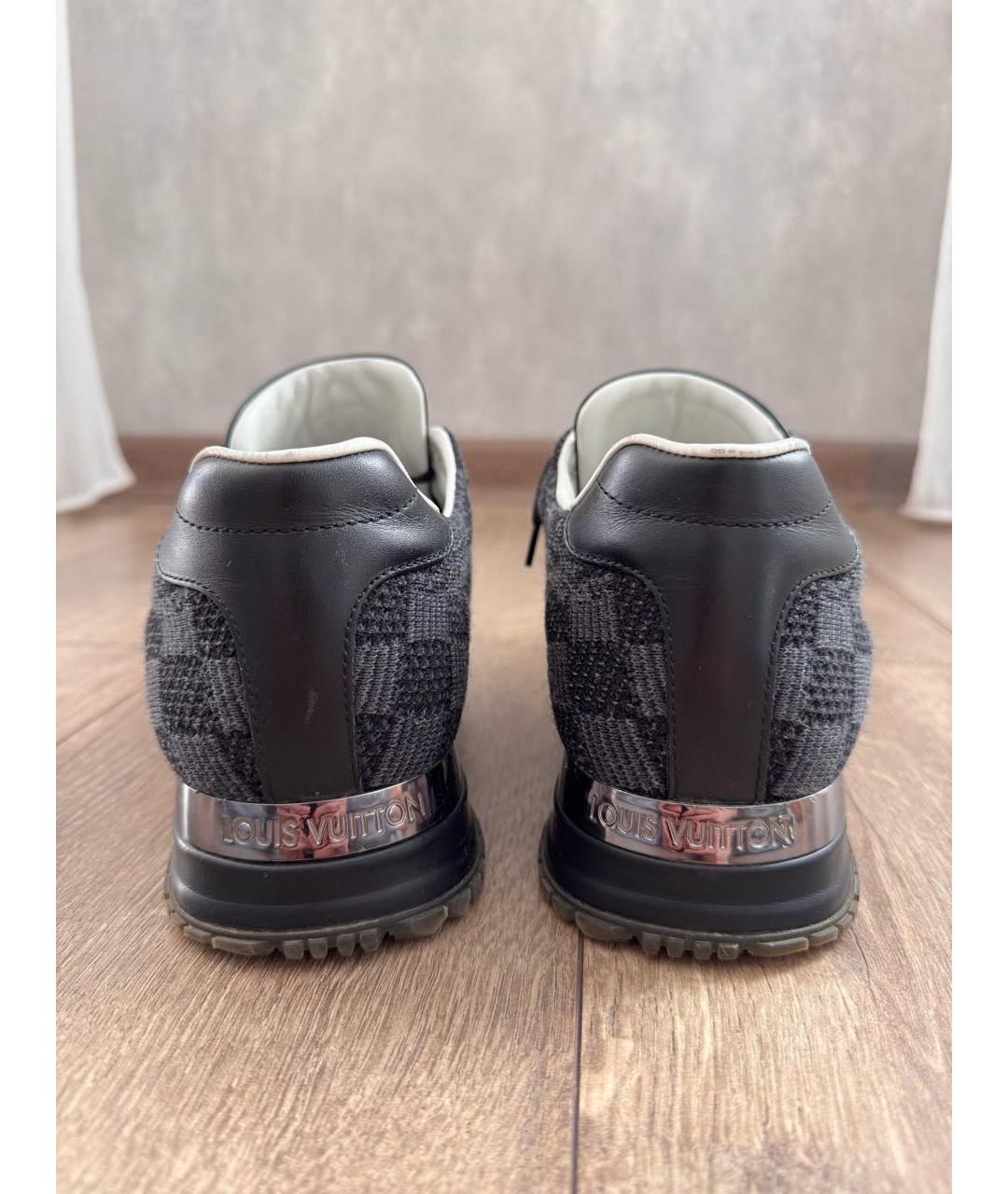 LOUIS VUITTON Черные кожаные низкие кроссовки / кеды, фото 4