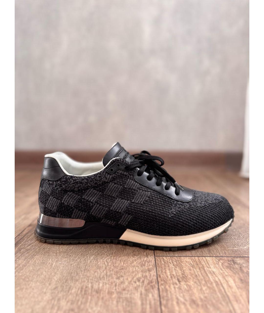 LOUIS VUITTON Черные кожаные низкие кроссовки / кеды, фото 6