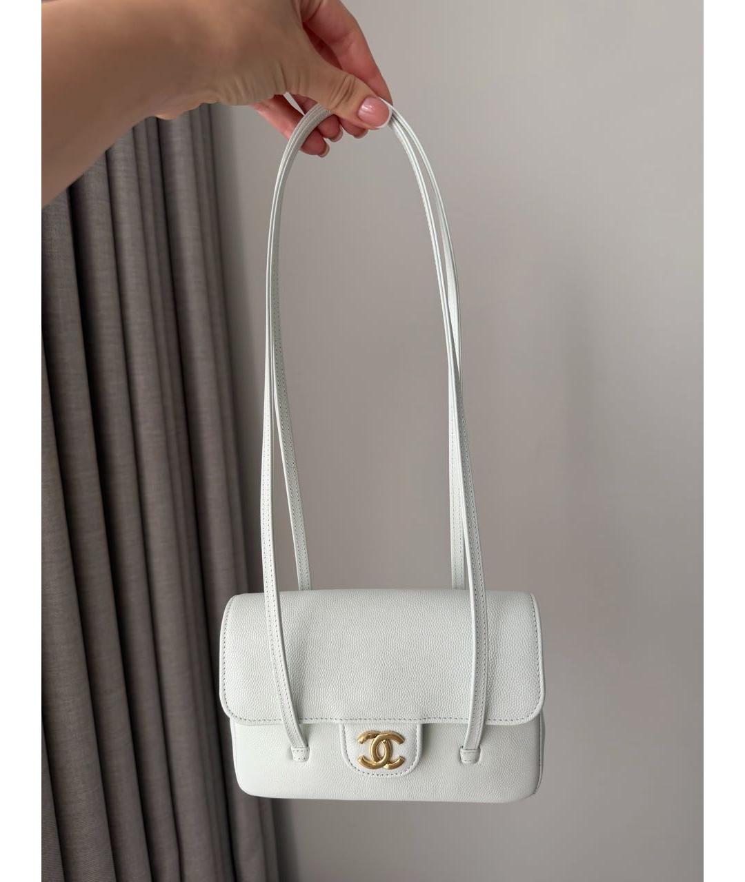 CHANEL Голубая кожаная сумка через плечо, фото 6