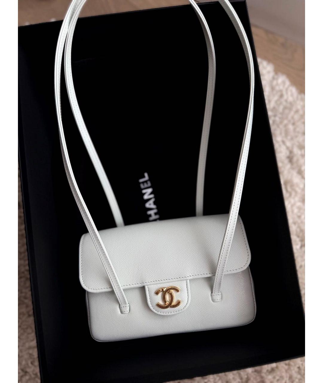 CHANEL Голубая кожаная сумка через плечо, фото 2