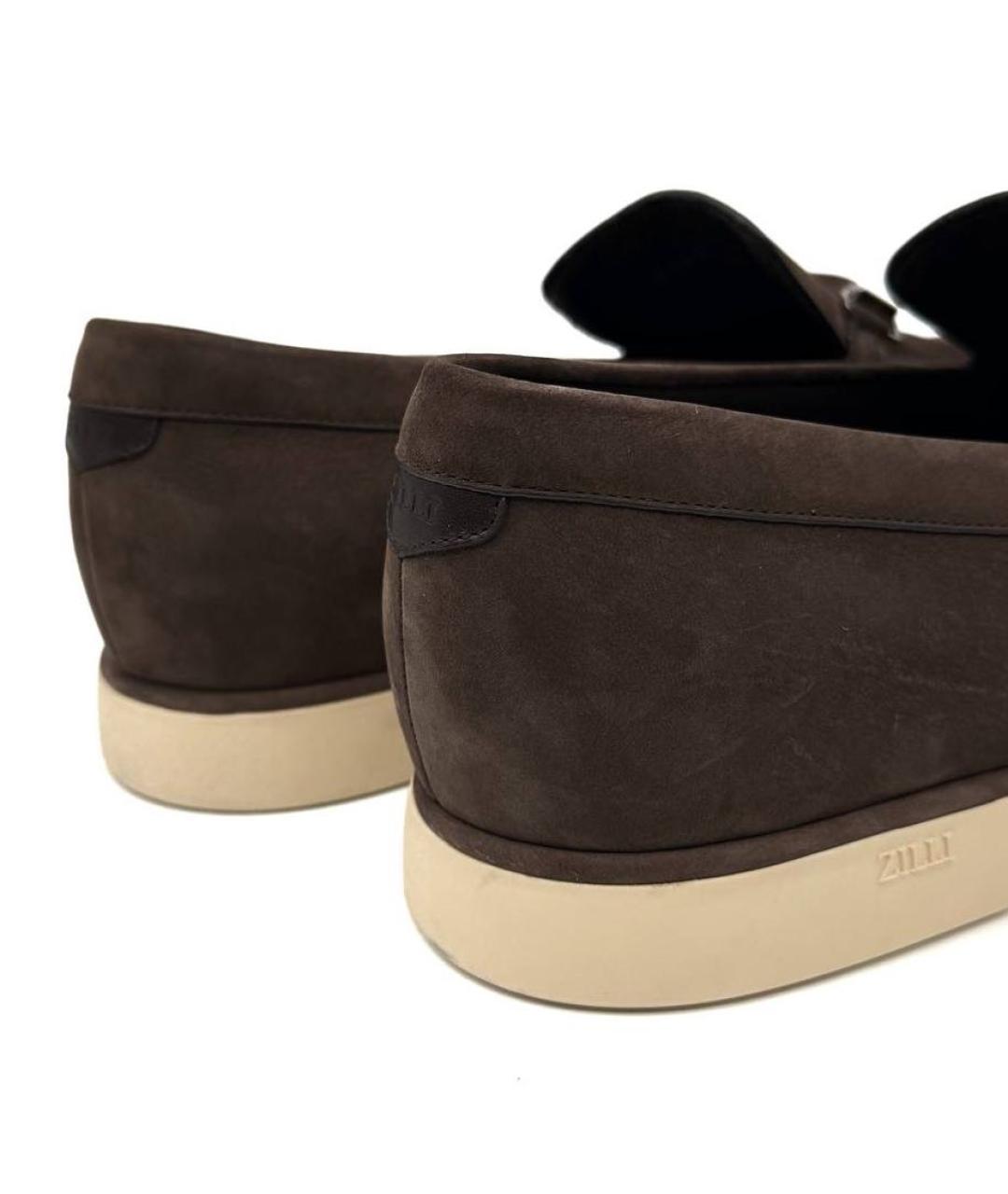ZILLI Коричневые замшевые лоферы, фото 3