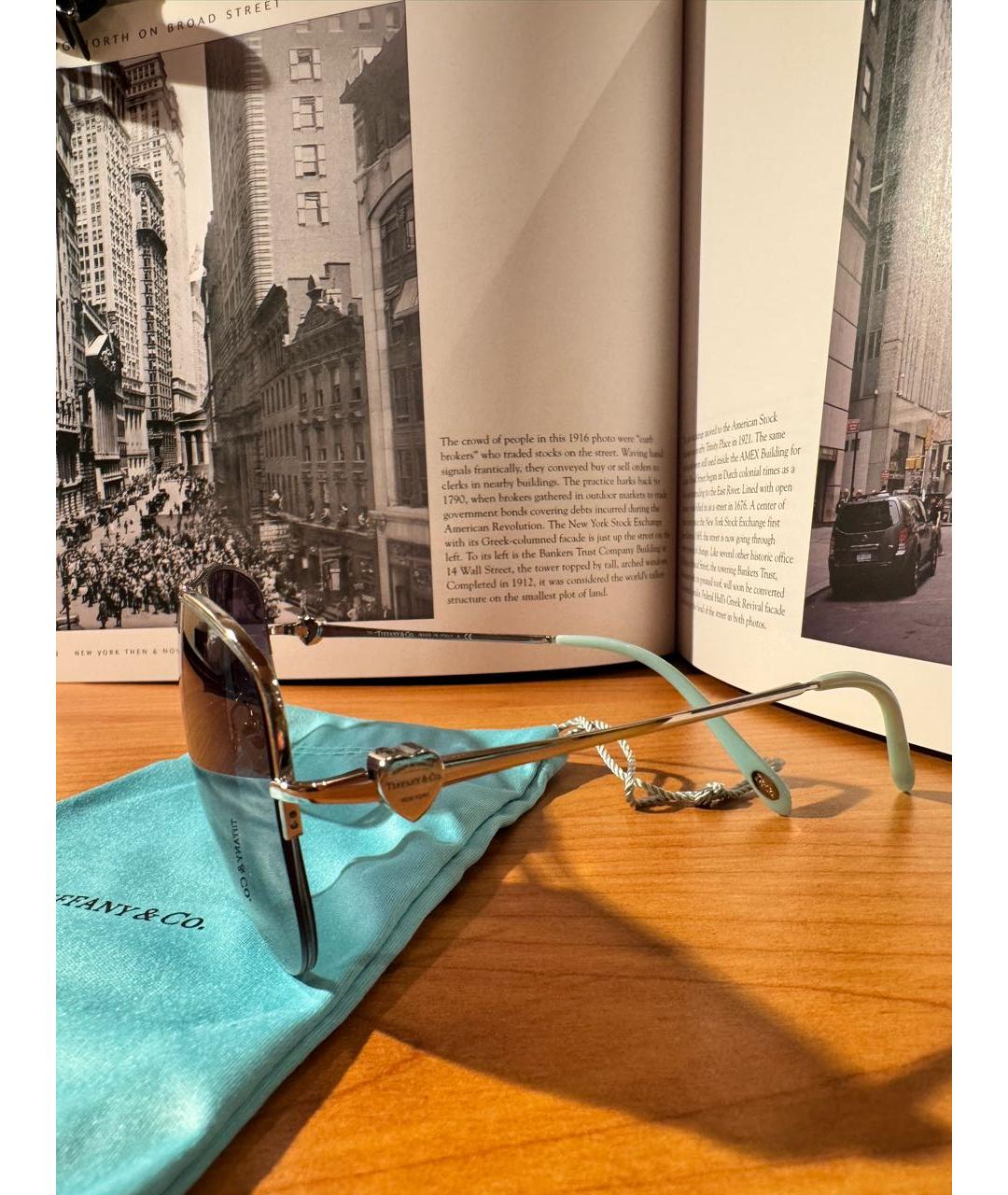TIFFANY&CO Бирюзовые металлические солнцезащитные очки, фото 2