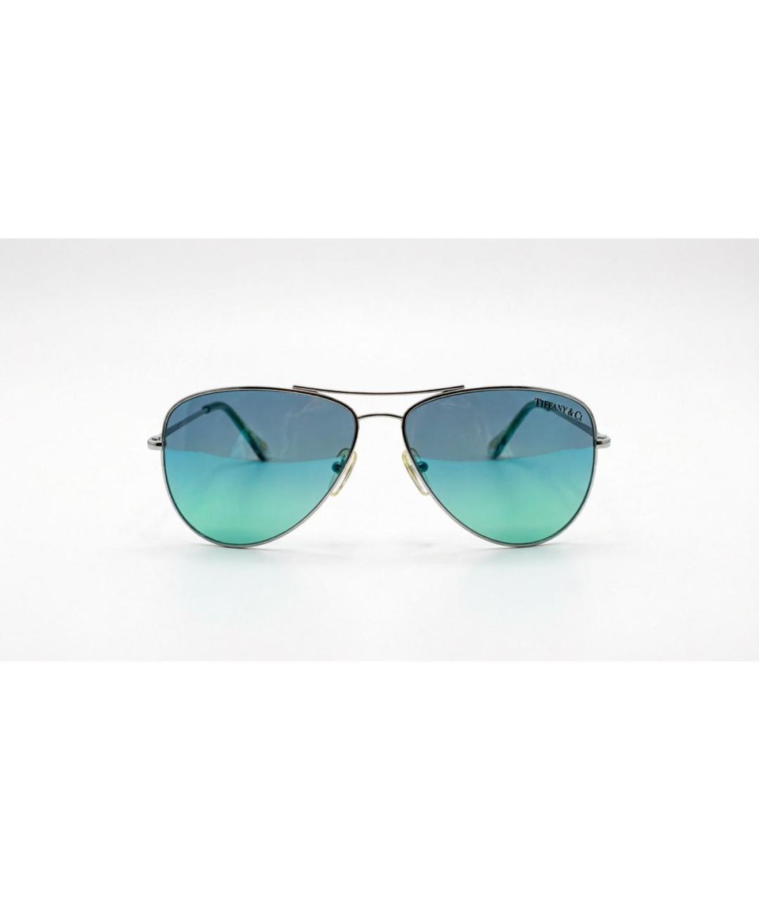 TIFFANY&CO Бирюзовые металлические солнцезащитные очки, фото 5
