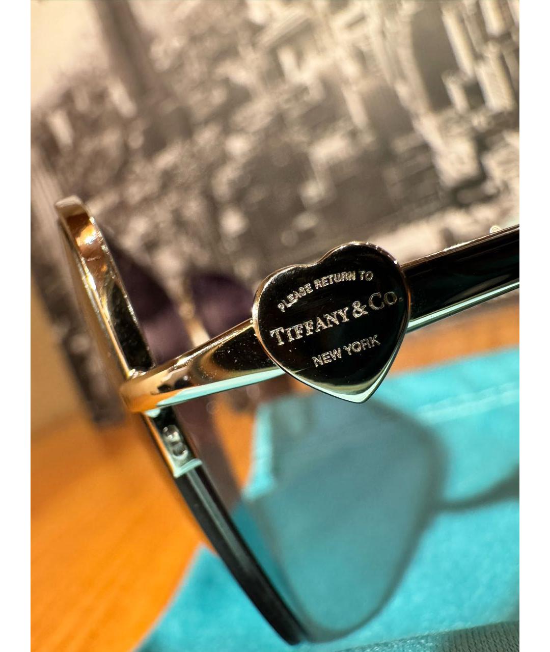 TIFFANY&CO Бирюзовые металлические солнцезащитные очки, фото 4