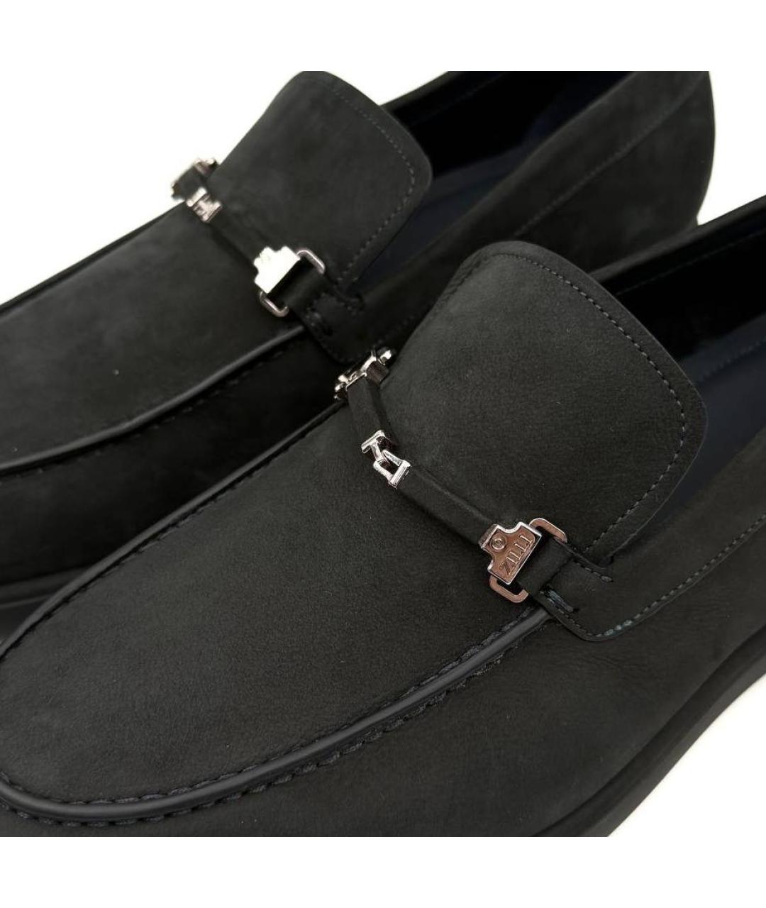 ZILLI Черные замшевые лоферы, фото 4