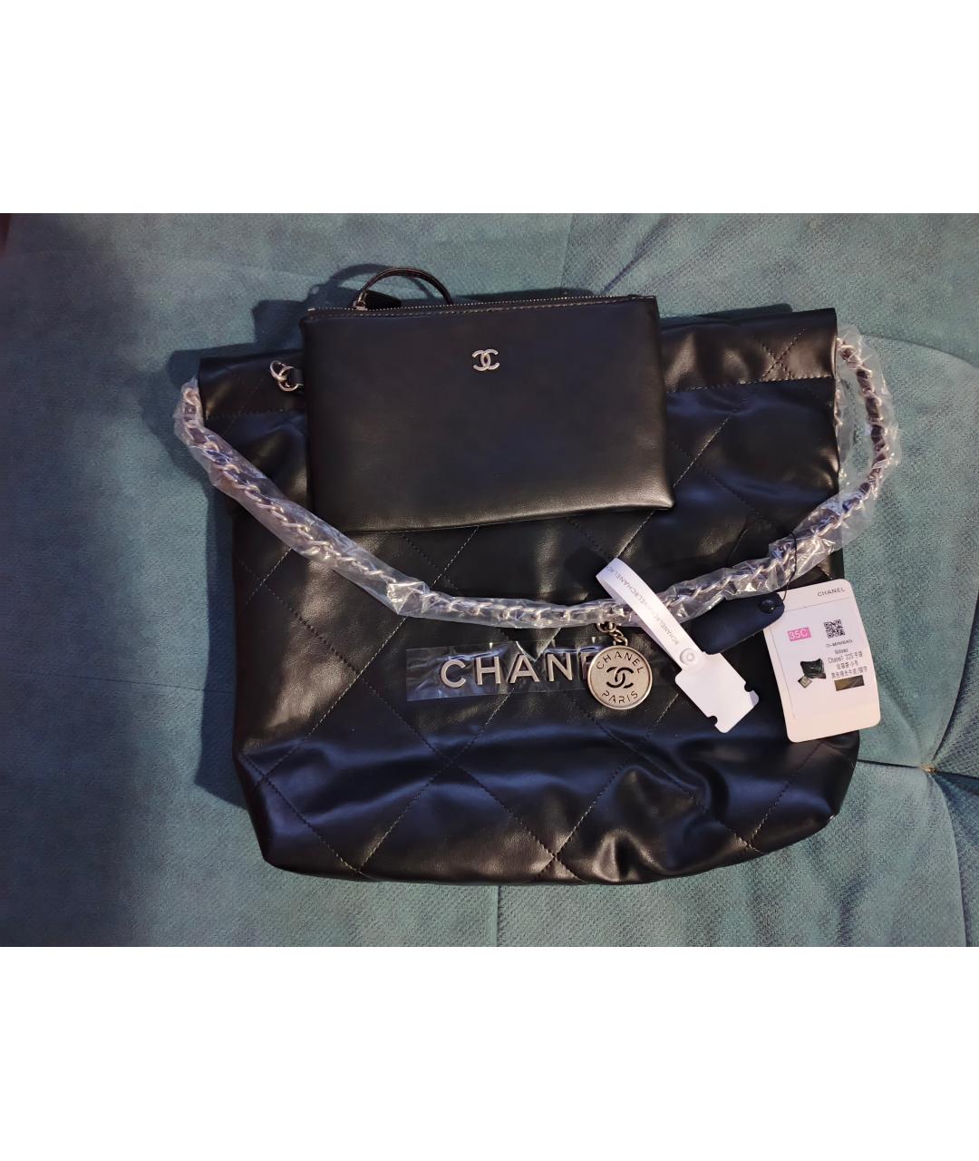 CHANEL Черная кожаная сумка тоут, фото 3