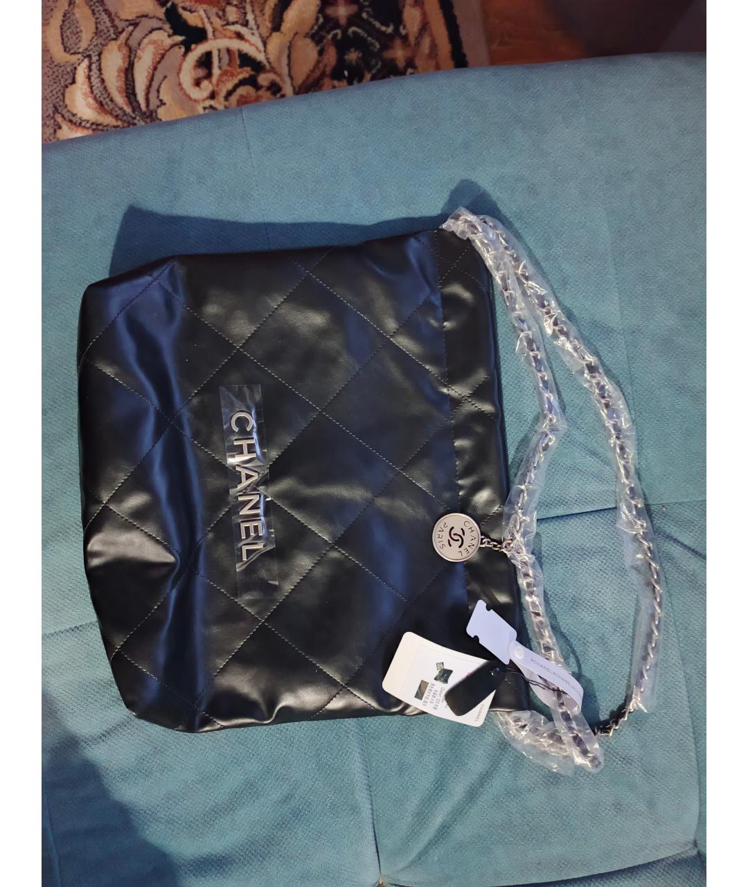 CHANEL Черная кожаная сумка тоут, фото 4