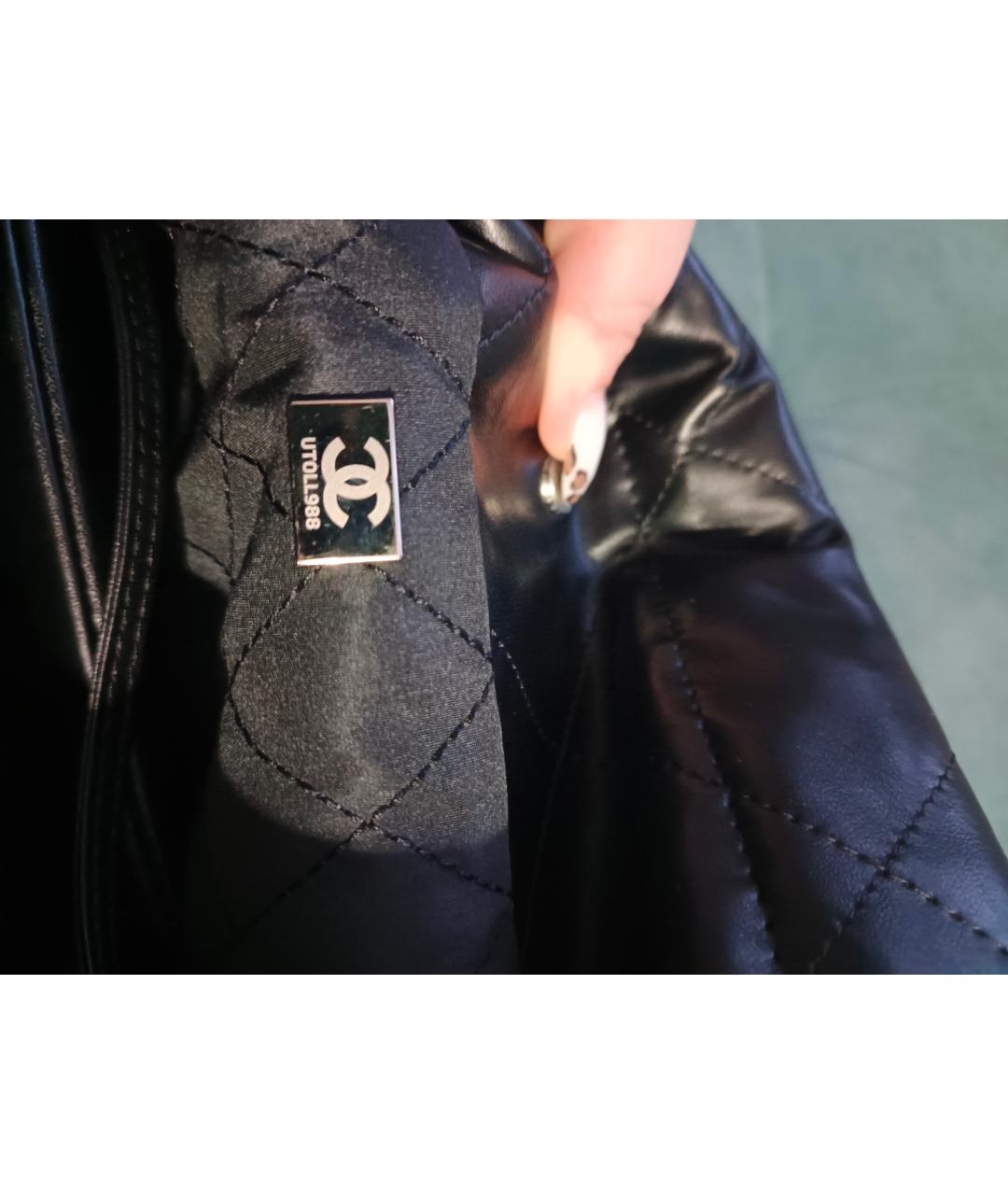 CHANEL Черная кожаная сумка тоут, фото 6