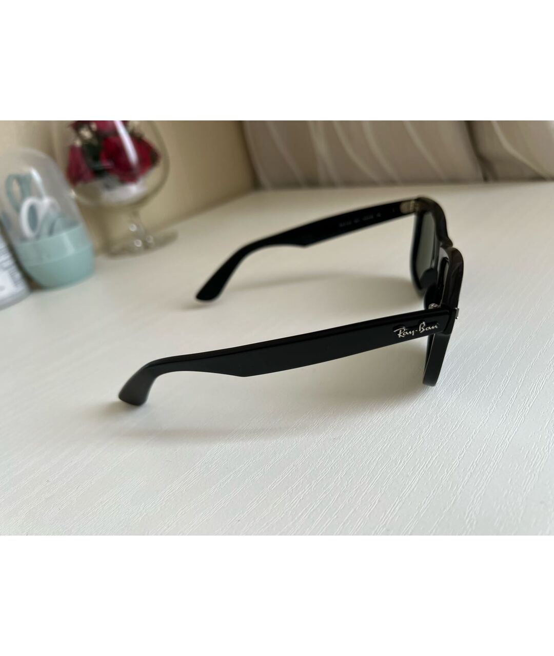 RAY BAN Черные пластиковые солнцезащитные очки, фото 6