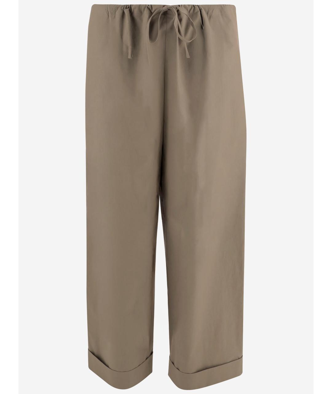 THE ROW Бежевые хлопковые прямые брюки, фото 1