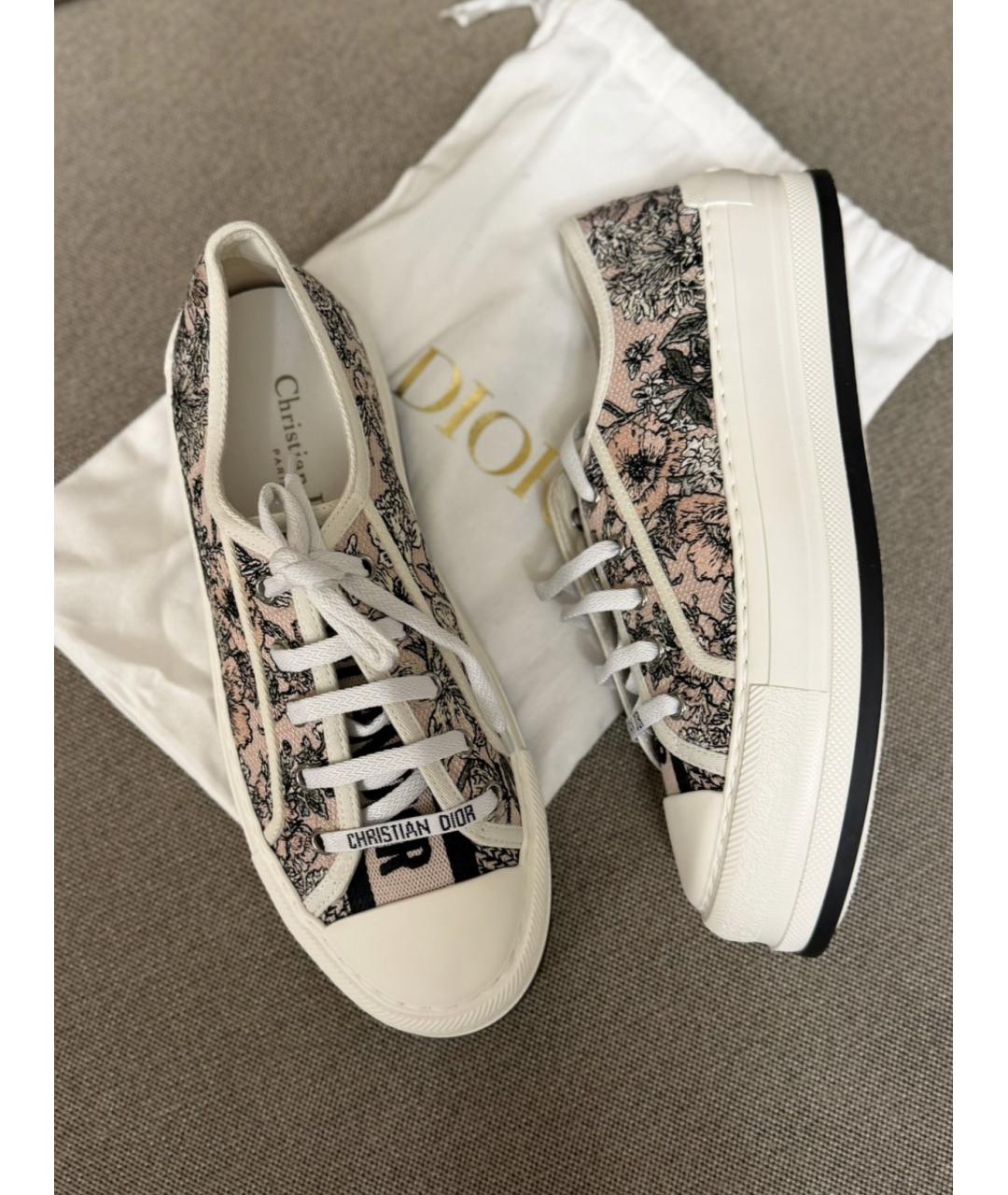 CHRISTIAN DIOR Розовые текстильные кеды, фото 2