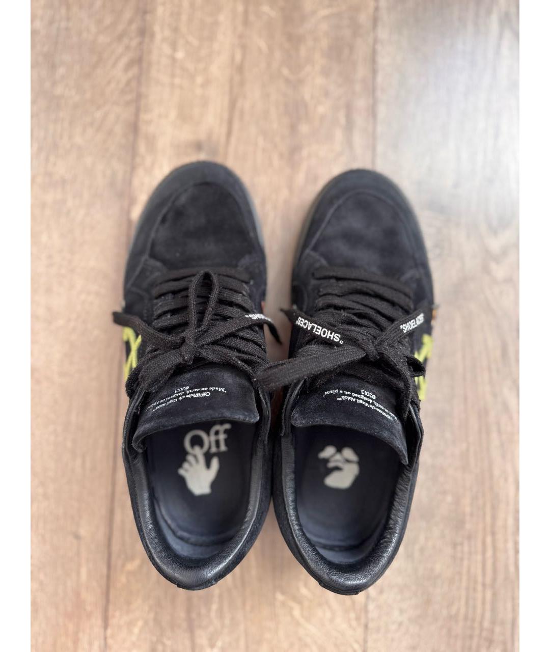 OFF-WHITE Черные замшевые низкие кроссовки / кеды, фото 3