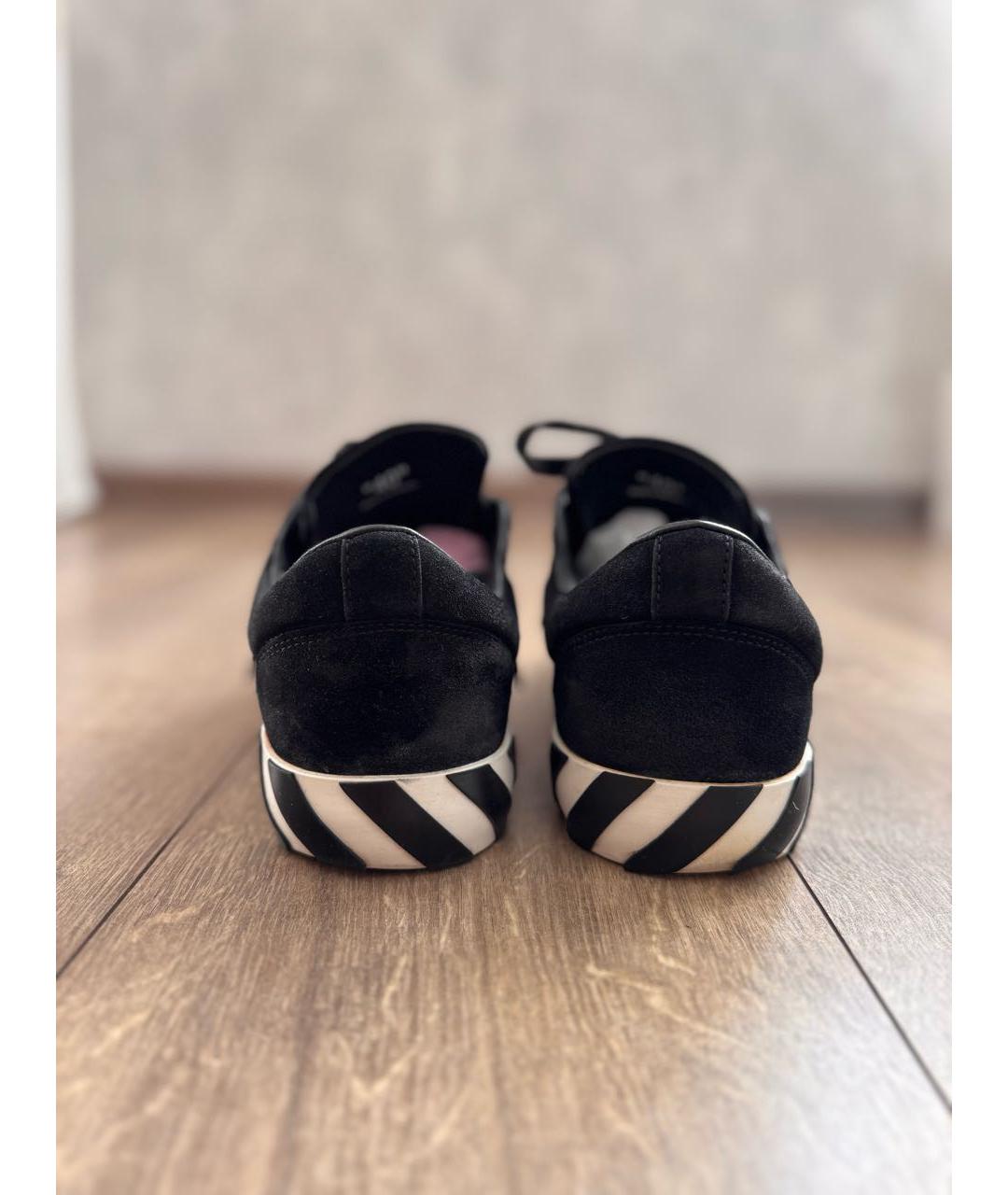 OFF-WHITE Черные замшевые низкие кроссовки / кеды, фото 4