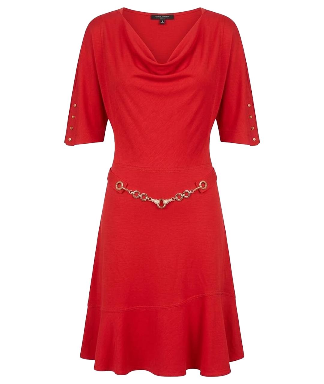 MISS BLUMARINE Красное вискозное платье, фото 1