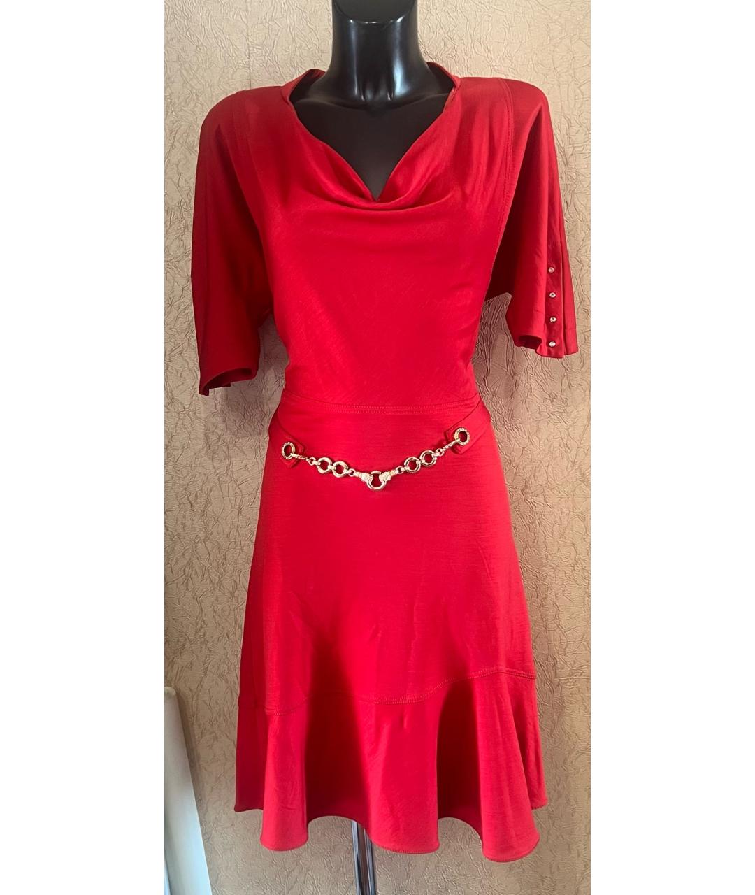 MISS BLUMARINE Красное вискозное платье, фото 2