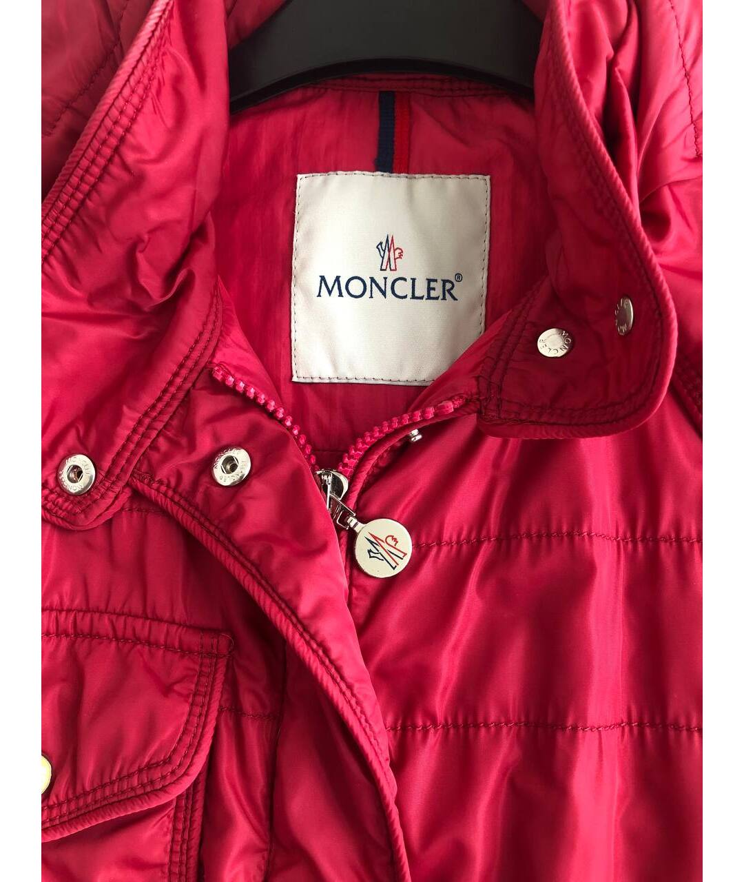 MONCLER Красная полиамидовая куртка, фото 4