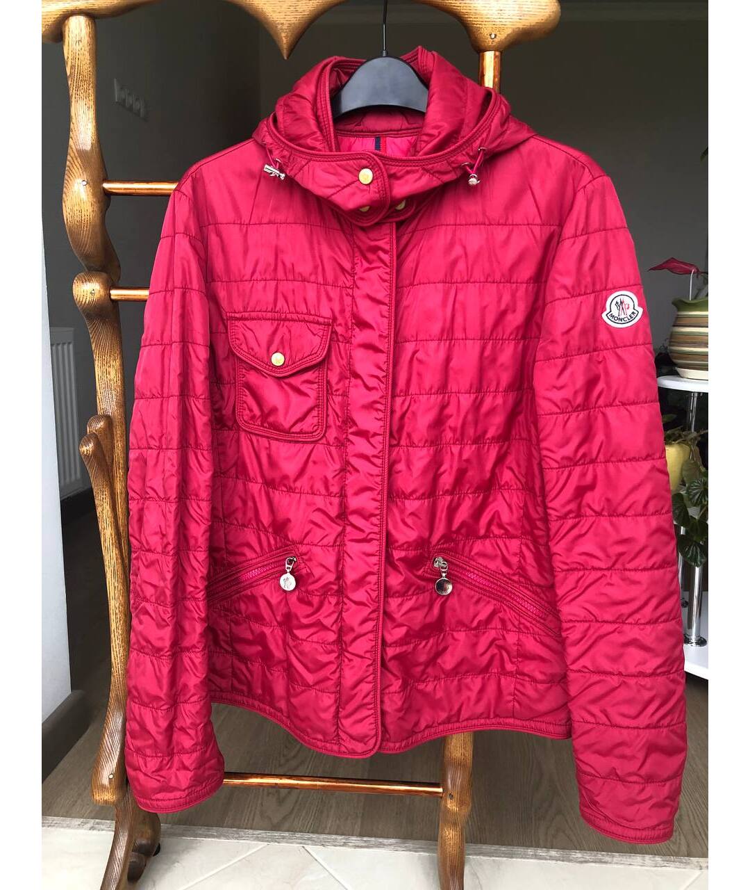 MONCLER Красная полиамидовая куртка, фото 10