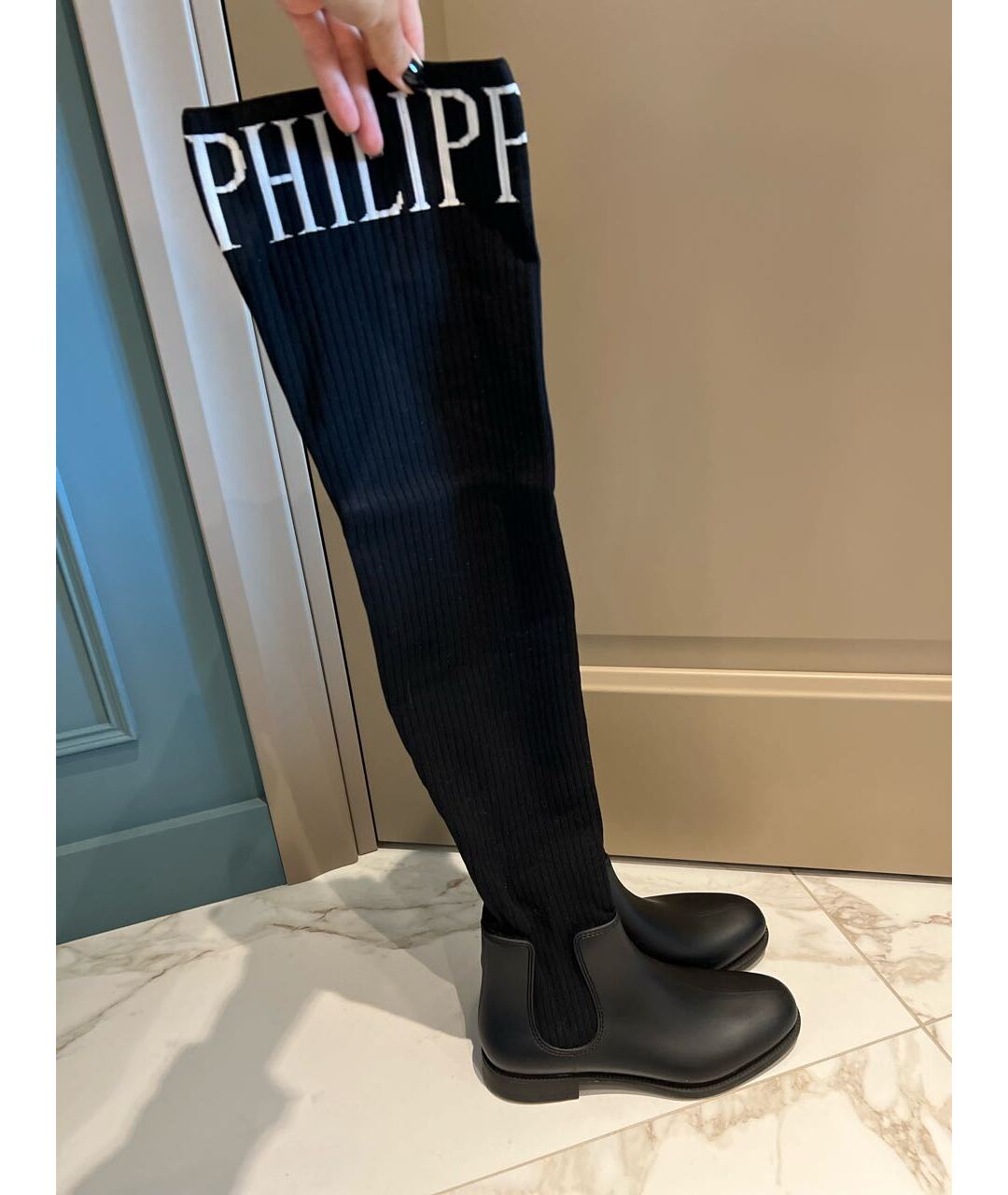 PHILIPP PLEIN Черные ботфорты, фото 3